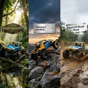 Voiture télécommandée électrique D1RC Rainforest Chariot 2.4G, type Rock Crawler, avec châssis en tube d'alliage de titane, pour la conduite tout-terrain et l'escalade. - Product Image 4