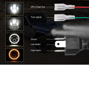 Faro Delantero Redondo LED de 12 V para Automóvil, para Modelos Harley Davidson Iron 883 Dyna Softail Street, Tipo DRL, 72 W, Luz Azul, IP65, Resistente al Agua - Product Image 4