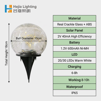 Lampes solaires de jardin pour décoration extérieure, lampes solaires à globe en verre craquelé, lampes sphériques blanches chaudes améliorées et étanches pour pelouse