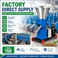 Machine à granulés d'aliments pour animaux à entraînement électrique, haute efficacité, petit encombrement, pour usage agricole (bovins, porcs), avec trémie d'alimentation large