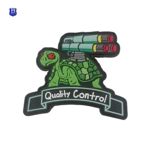 Insignes de vêtements de tortue Patch en pvc Fabricant Promotion Logo 3d personnalisé Conception Patch en pvc souple Patchs tactiques de chapeau en pvc