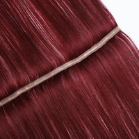 Trame invisible de papillon de génie des deux côtés 100% extensions de cheveux humains vierges crus injectés XO trous trame cheveux Remy russes 99J