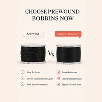144 pièces de fil à bobine pré-enroulé noir de type L (SA155) avec côté en plastique pour broderie commerciale