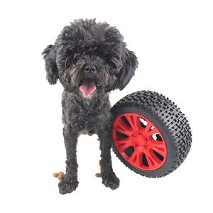 टायर-आकार का कुत्ता पहेली खिलौने इंटरैक्टिव पालतू इलाज खिलौना