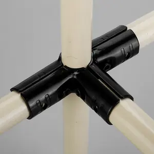 OD28mm black lean Tube Connector and Metal Joints for lean Pipe