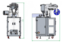 Machine d'emballage entièrement automatique à scellage trois côtés, à faible encombrement, pour pâtes, liquides, sauces, miel et sachets de friandises pour chats, avec dosage quantitatif