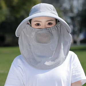 Sombrero para recolección de té para mujer, color azul cielo, de algodón, con protección solar, para uso en exteriores en verano - Product Image 3