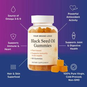 Gomitas de aceite de semilla negra de etiqueta privada OEM de <span class=keywords><strong>Vigo</strong></span> con vitamina E Zinc para soporte inmunológico diario suplemento de vitamina Halal de cabello vegano - Product Image 2