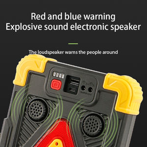 Feu de signalisation triangulaire LED multifonctionnel pour <span class=keywords><strong>voiture</strong></span>, lumière d'urgence solaire, accessoires de <span class=keywords><strong>voiture</strong></span>, panneau d'avertissement avec alarme, lampe de travail - Product Image 4