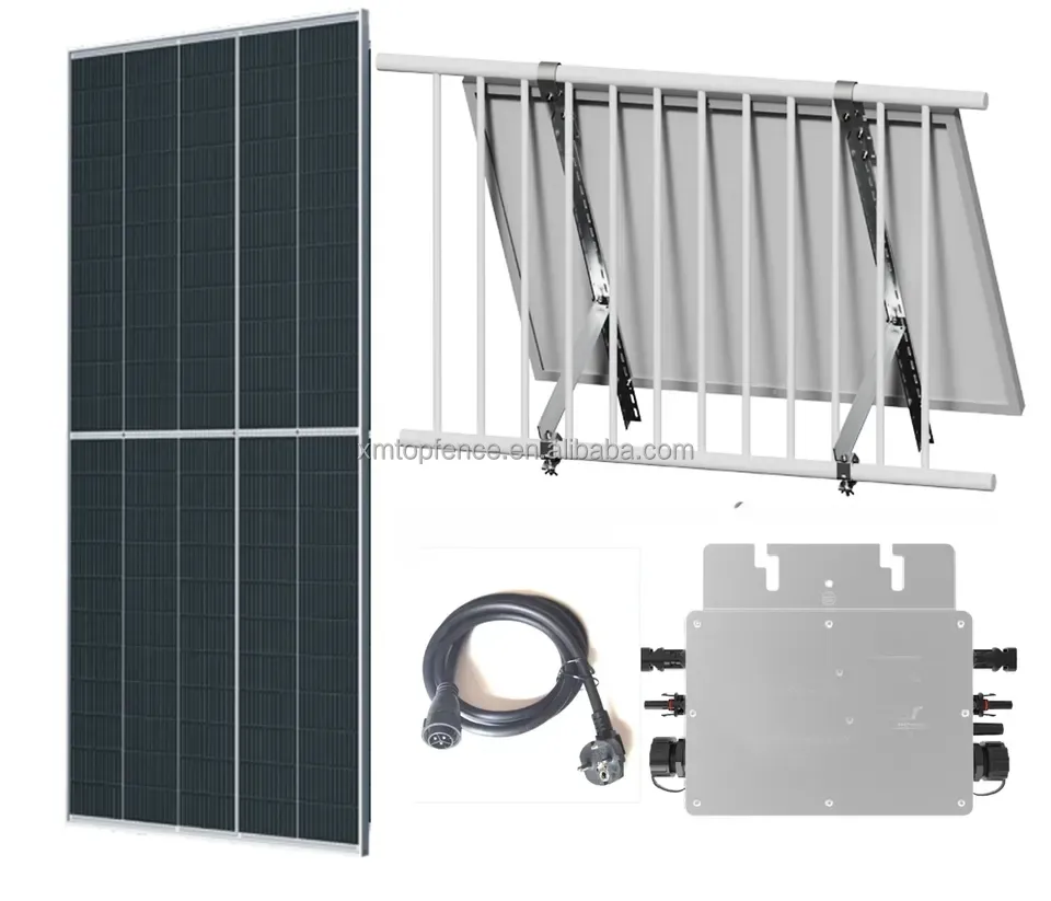 Precio todo balcón negro Kit de panel solar flexible balcón planta de energía solar 600 vatios conjunto balcón sistema solar