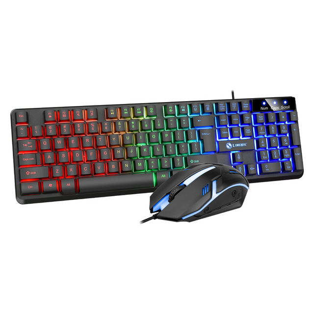 GTX350 Wired 2.4g 104 Key Luminous Keyboard and Mouse Set Computer Mechanical Backlight Keyboard and Mouse
