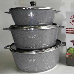 Ensemble de 6 casseroles antiadhésives de haute qualité en <span class=keywords><strong>aluminium</strong></span> forgé avec revêtement en granit, 32, 36, <span class=keywords><strong>40</strong></span> <span class=keywords><strong>cm</strong></span>, ensemble d'ustensiles de cuisine - Product Image 1