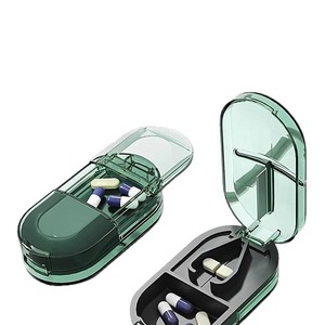 Black Brown Pu Leather Bag 28 Compartments Pill Box 7 Day Weekly Medication Wallet Travel Pill Organizer Am Pm Night Custom logo - Product Image 5