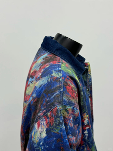 YUCHEN printemps nouveauté <span class=keywords><strong>veste</strong></span> ample à la mode pour hommes avec Graffiti artistique et <span class=keywords><strong>peinture</strong></span> à l'huile imprime manteau décontracté - Product Image 3