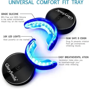 Glorysmile Chuyên Nghiệp Răng Làm Trắng Kit Private Logo Non Peroxide Không Dây Màu Xanh Ánh Sáng Răng Làm Trắng Tại Nhà - Product Image 5