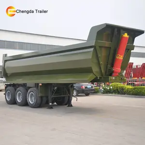 Çin üretici ağır hizmet tipi 30 40 metreküp hidrolik U şekli damperli damperli yarı römork