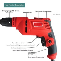 Perceuse électrique filaire 110V, contrôle de vitesse infini, moteur tout cuivre, conception à poignée pistolet, outil électrique domestique, prise US