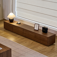 Mueble de TV de Madera de Nogal, Mesa de Centro Moderna de Madera Sólida, Combinación de Mueble de TV Sencillo de Alta Gama para Sala de Estar