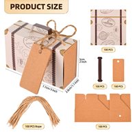 Mini valise personnalisée boîte cadeau en papier kraft vintage de saint valentin avec étiquettes et ficelle de jute pour mariage