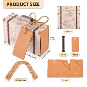 ที่กําหนดเองมินิกระเป๋าเดินทางวาเลนไทน์Candyเพื่อนเจ้าสาวพับงานแต่งงานVINTAGEกระดาษคราฟท์กล่องของขวัญพร้อมแท็กและเชือกเกลียว - Product Image 2