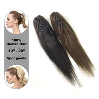 Pince à griffes réglable avec perruque queue de cheval à clipser naturelle de cheveux humains indiens Remy