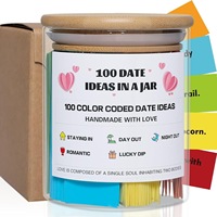 Idées de rendez-vous romantiques pour couples, pot en verre, 100 idées de rendez-vous codées par couleur dans un pot avec couvercle en bambou, pour la Saint-Valentin, anniversaire
