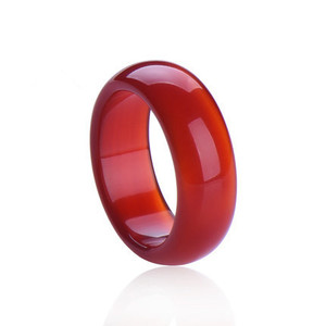 خاتم PFT من حجر العقيق البرازيلي والكالسيدوني، خاتم عصري متعدد الألوان للرجال والنساء - Product Image 1
