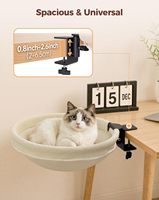 Grand perchoir de lit de bureau rotatif robuste pour chat avec housse en tissu lavable amovible
