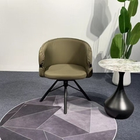 Fauteuil pivotant moderne 8091 en cuir PU, fauteuil de détente, canapé individuel rotatif pour salon, bureau