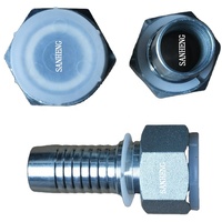Carbone acier inoxydable filetage femelle métrique 24 cône joint une pièce hydraulique sertissage tuyau tube raccords connecteur 20411