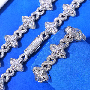 สร้อยคอแบบ Cuban Link  โมอิสซาไนต์สั่งทำพิเศษ เงินแท้ 925 สไตล์ฮิปฮอป ประดับเพชร VVS1 ผ่านการทดสอบเพชร เครื่องประดับ - Product Image 5
