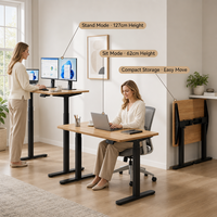 Cadre de bureau debout électrique réglable en hauteur à double moteur, 2 niveaux, en tube carré de fer durable