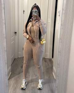 时尚女装棉质作物夹克 + 连身衣2件套休闲复古两件套女装2025 - Product Image 2