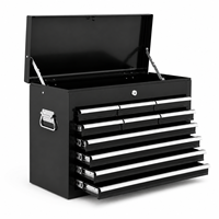 Armoire à outils portative en acier noir thermolaqué, robuste, 10 tiroirs, couvercle rabattable verrouillable, garantie 1 an, fournie directement par l'usine Guanpin