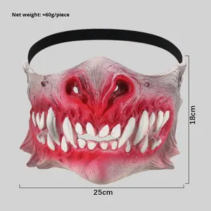 Sanglante pour fantôme visage masque effrayant horreur mascarade pour Halloween fête grande bouche accessoire Latex accessoire effrayant blague - Product Image 6