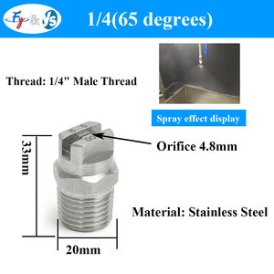 Boquilla de pulverización de ventilador plano HU de Metal BSPT de 1/4 ", boquilla de eliminación de polvo de limpieza de fábrica Industrial de 0-110 grados, lavado personalizado - Product Image 2