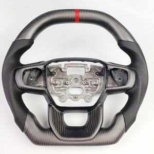 Volante de Fibra de Carbono Forjado en Caliente con Parte Superior Plana y Luces LED para Ford Explorer Mustang GT XLT <span class=keywords><strong>ST</strong></span> S650 S197 2021 <span class=keywords><strong>2022</strong></span> 2024 2025 2026 - Product Image 2