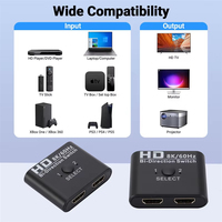 Commutateur HDTV bidirectionnel 4K*2K, séparateur HD 2 ports, boîtier de commutation HDTV 2.0, HDR10 Dolby Vision, câble d'alimentation USB pour PS4 Xbox TV