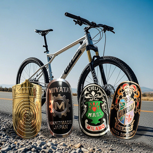 Badges de cadre de vélo personnalisés avec logo textuel, badges métalliques de marque <span class=keywords><strong>vintage</strong></span> en relief pour la modification de cadre de vélo rétro - Product Image 1