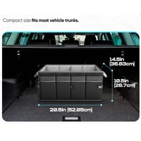 Organisateur de coffre de voiture pliable en Oxford 600D, multi-compartiments, avec sangles de fixation, OEM ODM, vente en gros