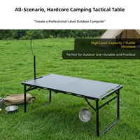 Grande table de camping pliante d'extérieur en acier au carbone, légère, tactique, multi-usages, pour pique-nique et mobilier d'extérieur