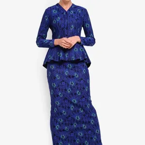 热卖最新设计马来西亚风格Baju kurung女性蕾丝Kebaya