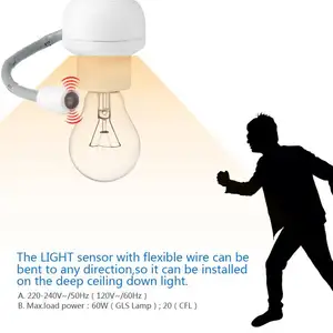 230V 60W E27 DustにDawn Light Photocell Lamp Holder Bulb Socket