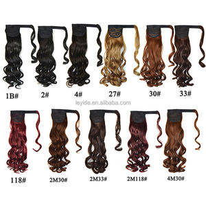 AliLeader 22 Inch Wholesale Long Silk Straight Body Wave Postiche <strong>Queue</strong> De Cheval Synthetic Pony Tail Wrap Around Ponytail - Product Image 3
