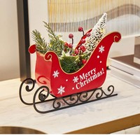 Nouvel Arrivage Mini Traîneau de Noël Décoratif en Fer Forgé pour Décoration de Bureau et Vitrine