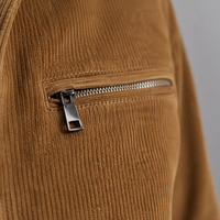 Chaqueta de pana para hombre XUFEI OEM con logotipo personalizado, de alta calidad, estilo vintage, 100% algodón, con cremallera, diseño de diseñador.