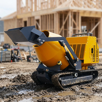 Mini-dumper chenillé diesel avec bétonnière de 300 L - Tout-terrain
