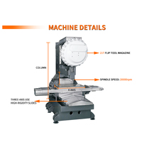 Centre d'usinage multifonctionnel à haute précision pour métaux, fraiseuse CNC verticale 3, 4, 5 axes T600 avec commande FANUC et broche BT40 1