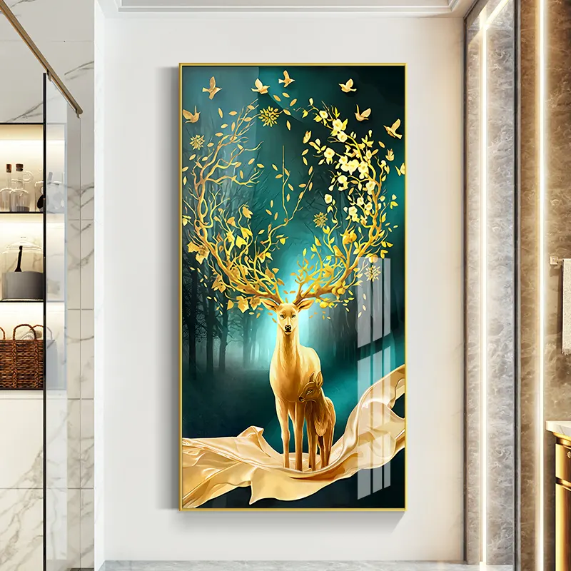 Chinese Hd Printing Cute Elk Painting Living Room Paintings For Home Decor Wall Art Custom Animal Paintings