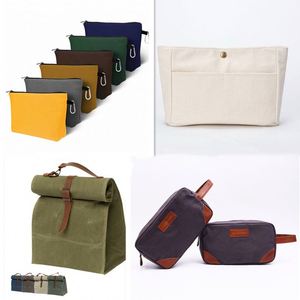Sac à outils en toile personnalisé avec LOGO, vente en gros, sur commande, trousse de maquillage en toile zippée, rangement multi-poches - Product Image 2